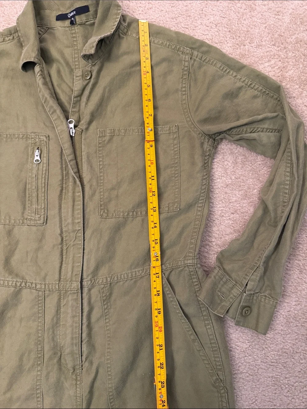 Quince Cotton Linen Twill Long Sleeve Coverall Jumpsuit. Size Small.